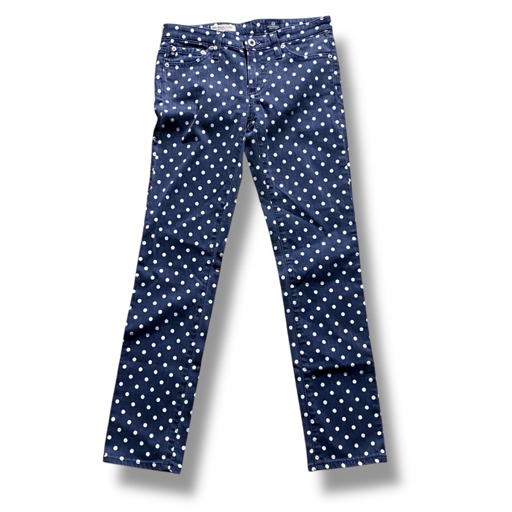 AG Adriano Goldschmied 'The Stevie Ankle' Slim Straight Polka Dot Jeans